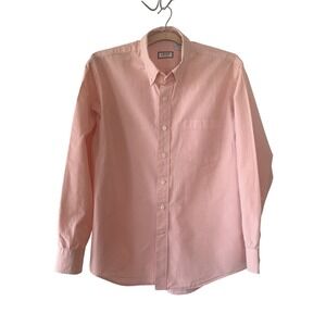 IZOD Button Down Classic Shirt Orange Gingham Checkered L/S Preppy Casual Mens L